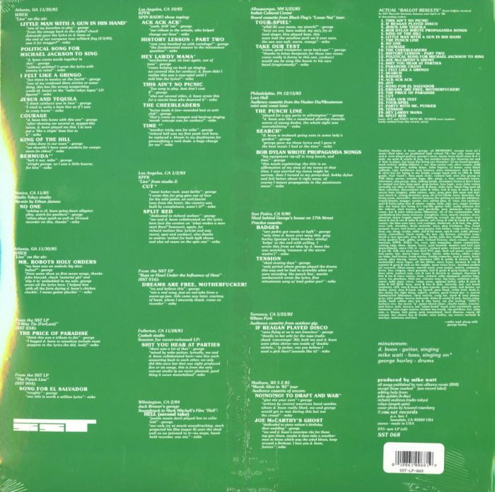 Minutemen - Ballot Result - 2XLP, Green, Colored Vinyl, Reissue, SST Records, 1990