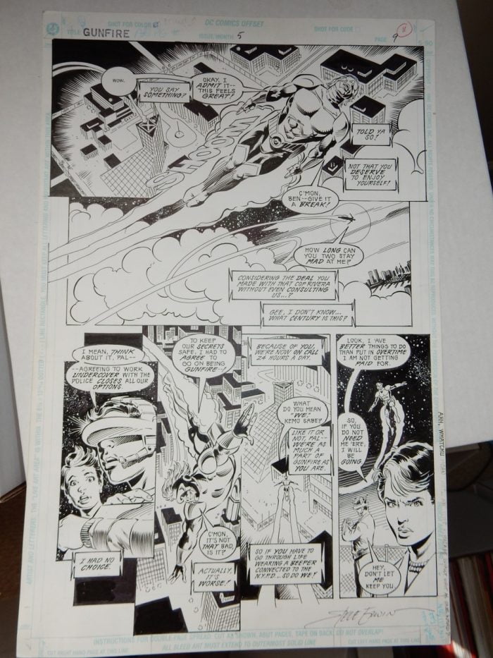 Gunfire #5 page 9 Original Art by Steve Erwin and Garvey 1994 DC Comics