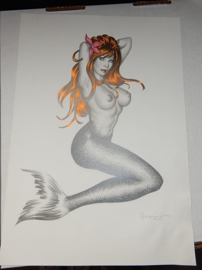 Sexy Original Art - Nude Mermaid by Giovanna Casotto