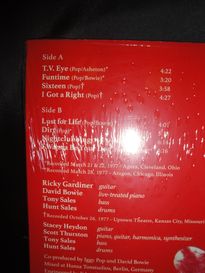 Iggy Pop - TV Eye Live - Limited Edition 120 Gram Vinyl Reissue