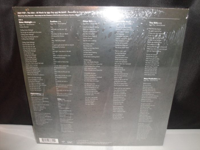 Iggy Pop - The Idiot - Limited Edition 120 Gram Vinyl LP Reissue