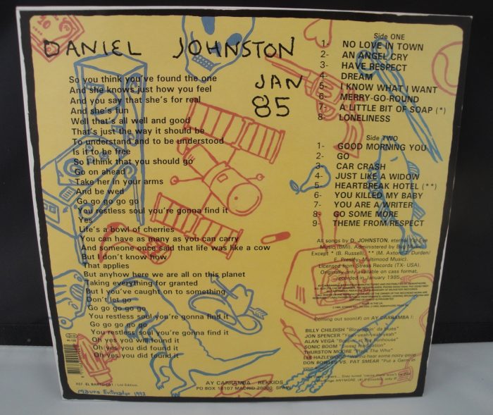 Daniel Johnston - Respect - Limited Edition Vinyl, LP, 10", 1993