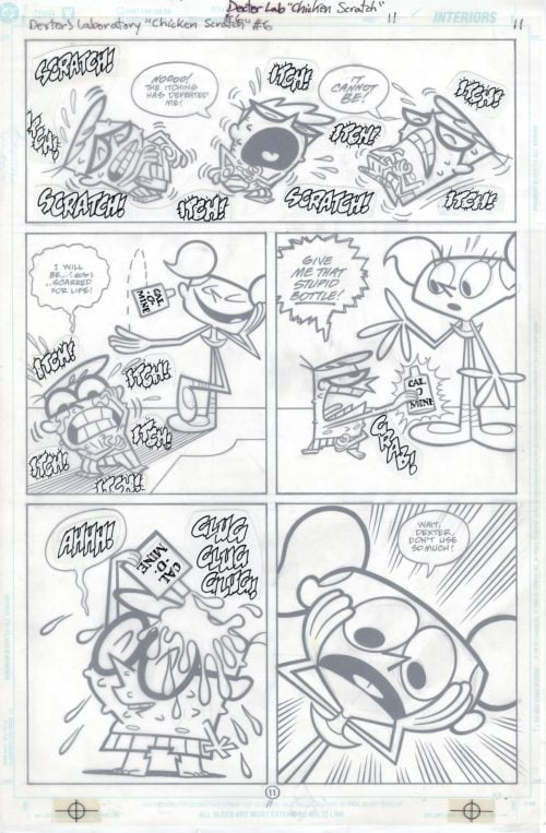 Dexter's Laboratory #6 page 11, Original art by Bill Wray for DC Comics, 2000