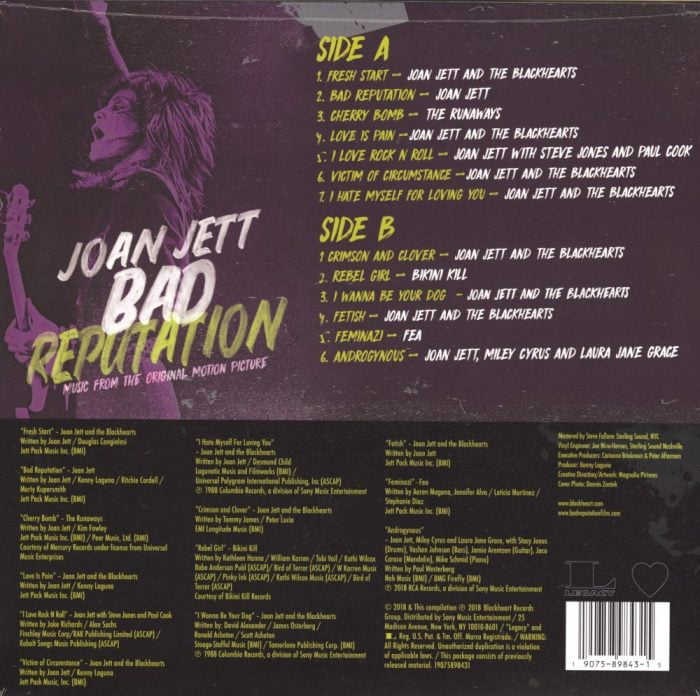 Joan Jett - Bad Reputation: Music From The Original Motion Picture - Vinyl, LP, 2019