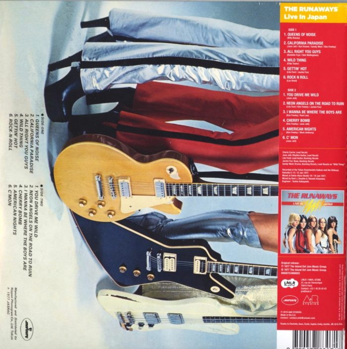 The Runaways - Live In Japan - Limited Edition, Red, Colored Vinyl, Reissue, 2019