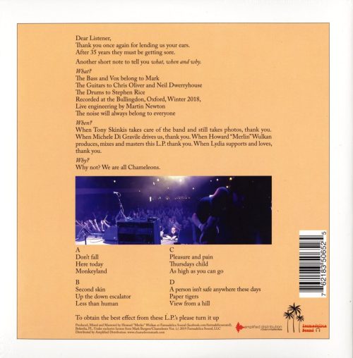 Chameleons Vox - Script Of The Bridge (live) - Double Vinyl, 2XLP, Farmadelica Sound, 2020