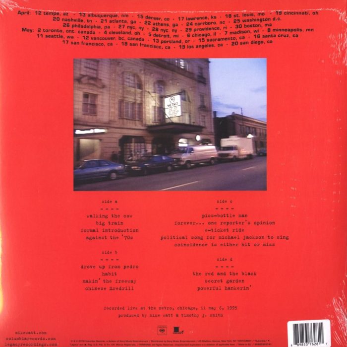 Mike Watt - Ring Spiel Tour 95 - Ltd Ed, Orange, Colored Vinyl, 2XLP, Grohl, Vedder, Sony, 2016