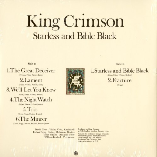 King Crimson - Starless & Bible Black - Limited Edition, 200 Gram, Viny...