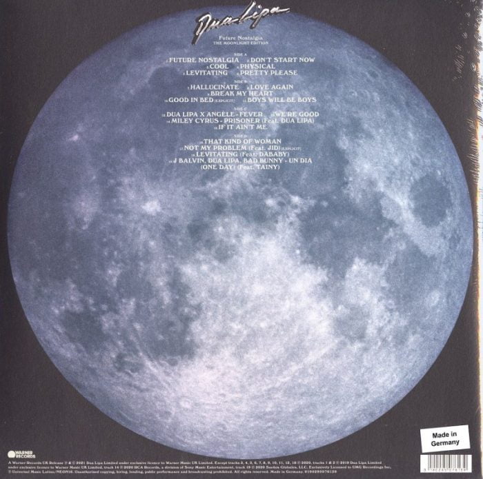 Dua Lipa - Future Nostalgia (Moonlight Edition) - Double Vinyl, LP, Warner Records, 2021