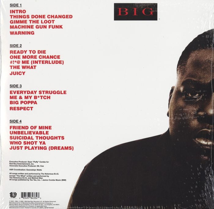Notorious B.I.G. - Ready To Die - 140 Gram, Double Vinyl, LP, Reissue, Bad Boy, 2021