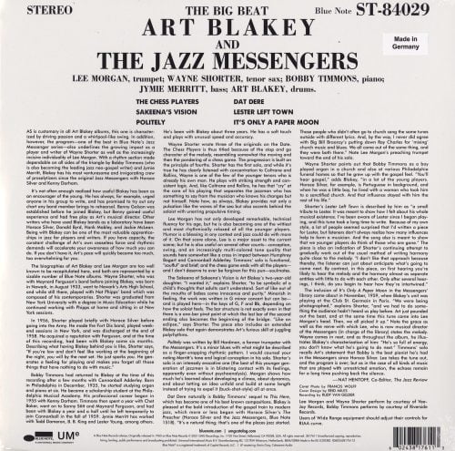 Art Blakey & Jazz Messengers - The Big Beat - 180 Gram Vinyl, LP, Reissue, Blue Note, 2021