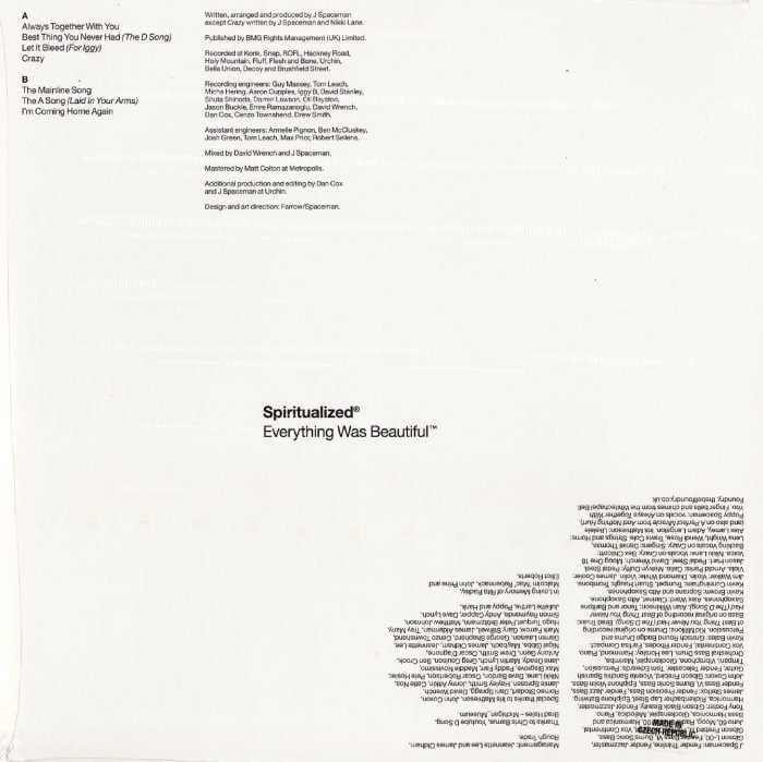Spiritualized - Everything Was Beautiful - Limited Edition, Pink Vinyl, LP, Fat Possum Records, 2022
