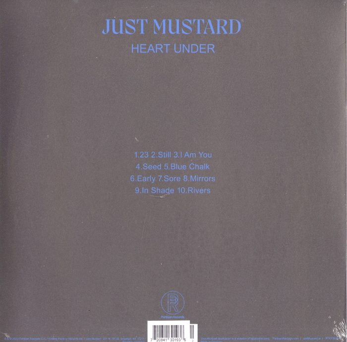 Just Mustard, Heart Under, Limited Translucent Blue Vinyl, LP, Partisan Records, 2022