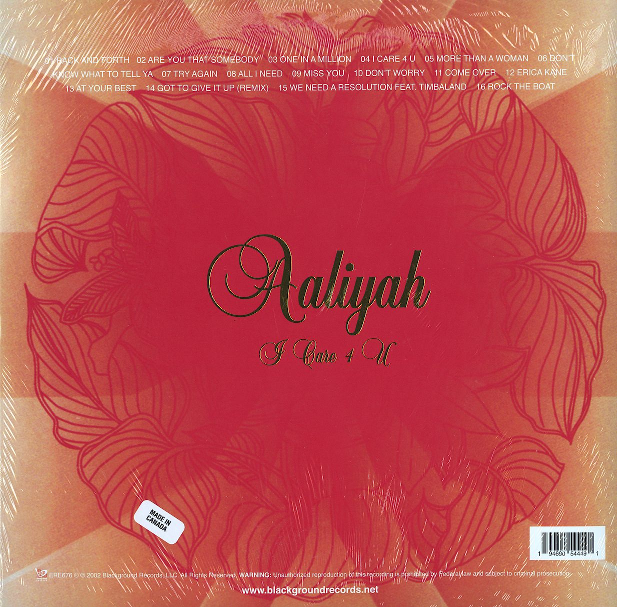Aaliyah, I Care 4 U, Double Vinyl, LP, Gatefold Jacket, Blackground Records, 2022