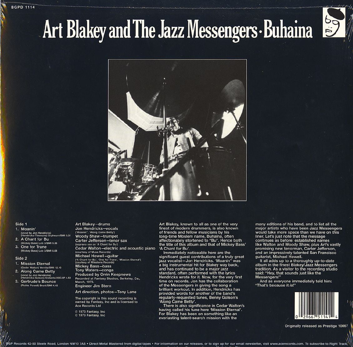 Art Blakey & Jazz Messengers, Buhaina, Vinyl, LP, Reissue, Import, BGP, 2022