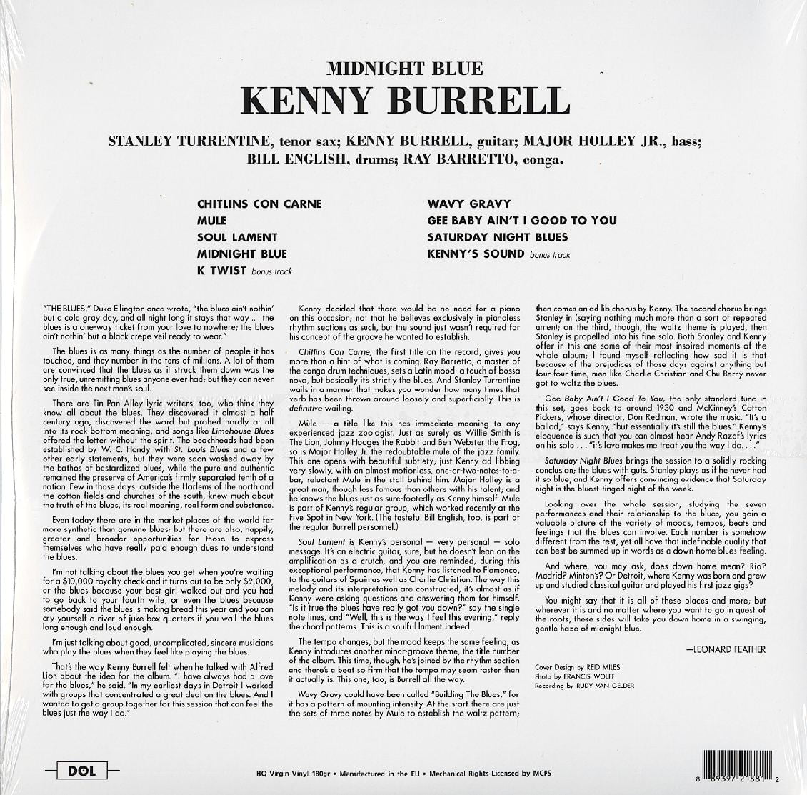 Kenny Burrell, Midnight Blue, 180 Gram Vinyl, LP, Deluxe Gatefold Edition, Reissue, Dol, 2018