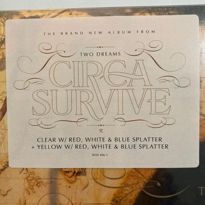 Circa Survive, Two Dreams, Clear with Red, White & Blue Splatter, Yellow with Red, White, Blue Splatter Double Vinyl, LP, Rise Records, 2023