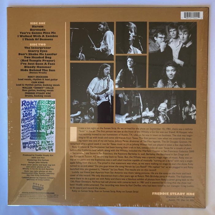 Roky Erickson and The Explosives, Live At The Whisky 1981, Grey Marble Vinyl, LP, Sunset Blvd Records, 2023